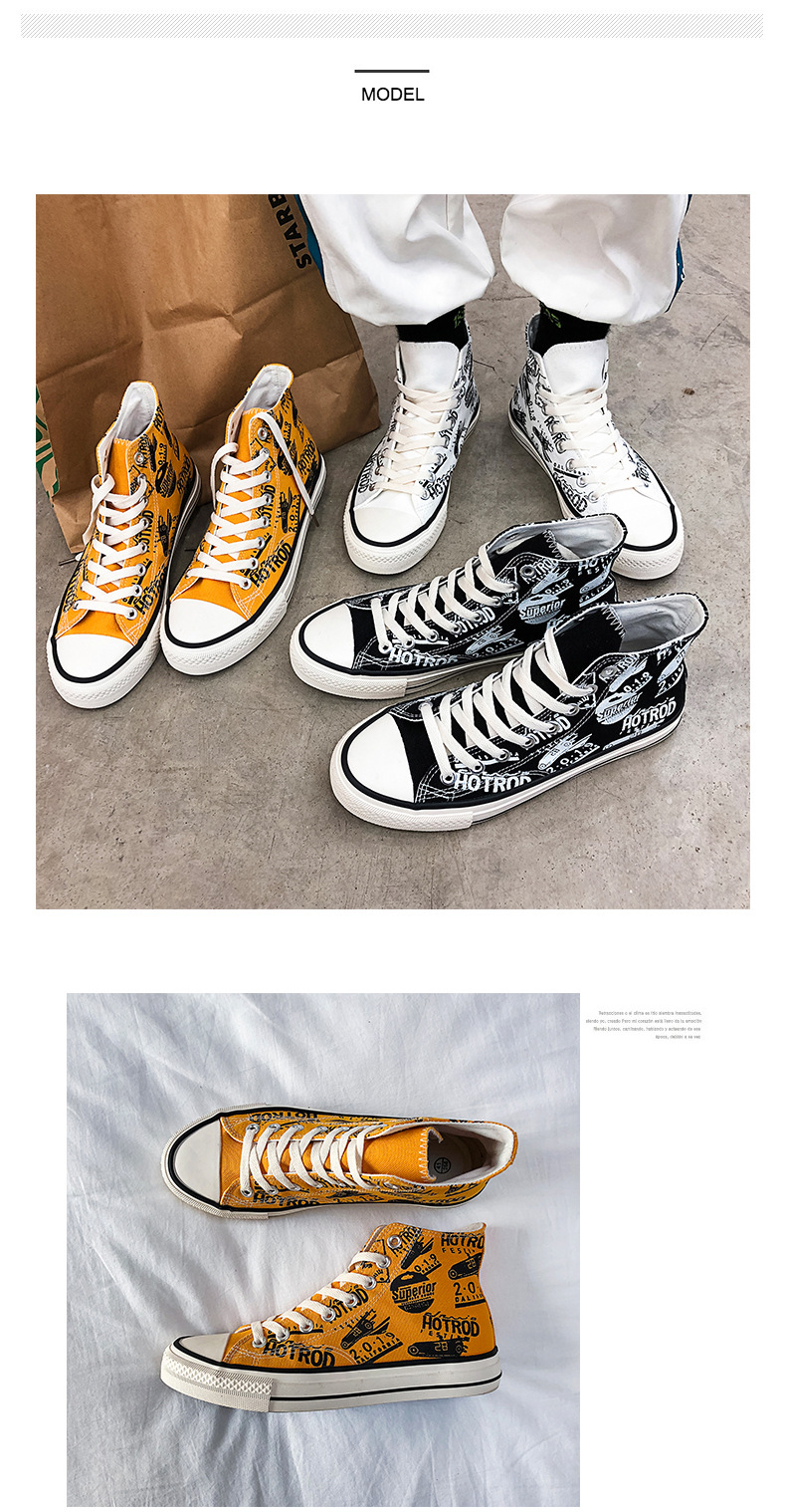 秋季新款高帮鞋男板鞋韩版潮流百搭学生鞋子男潮鞋高邦帆布鞋9032