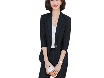 批发小个子西装套装女中袖西服职业装2021新款韩版时尚气质工作服图5